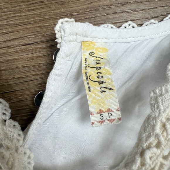 Free People Maribelle Mini Shift Dress White/Ivory, Crochet, Boho, Size S, - Picture 4 of 10